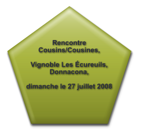 Rencontre Cousins/Cousines,  Vignoble Les Écureuils, Donnacona,  dimanche le 27 juillet 2008